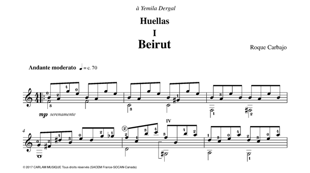 Beirut guitare seule partition