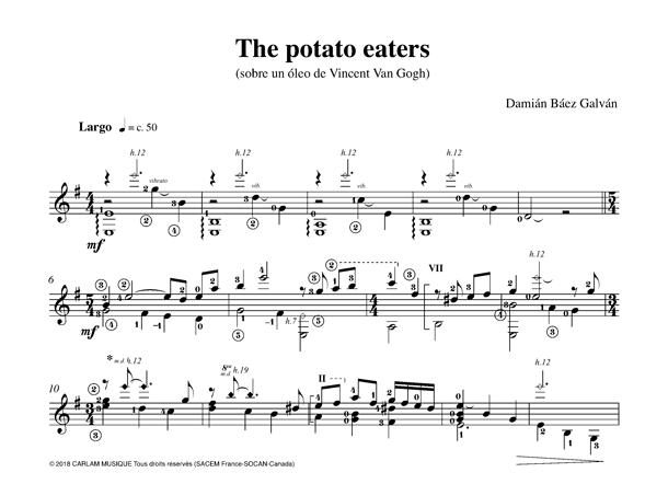 The potato eaters guitare seule partition