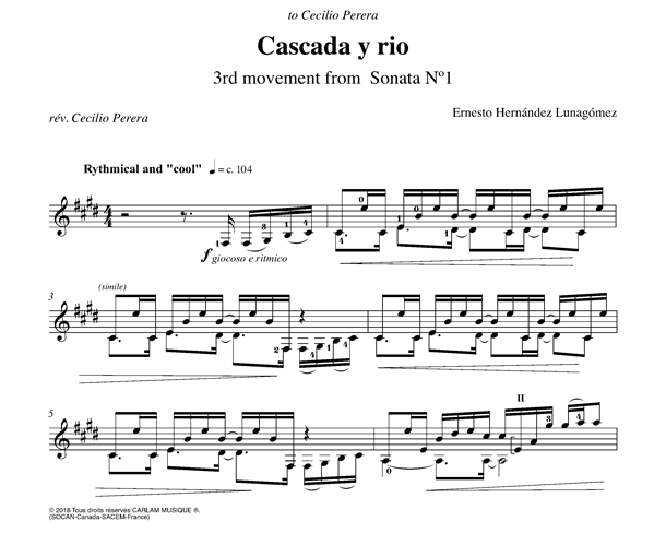 Cascada y rio sonata 1 solo guitar score