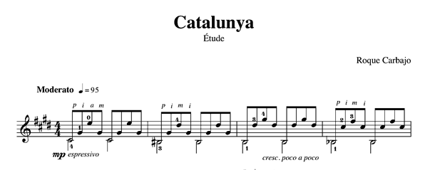 Catalunya solo guitar score