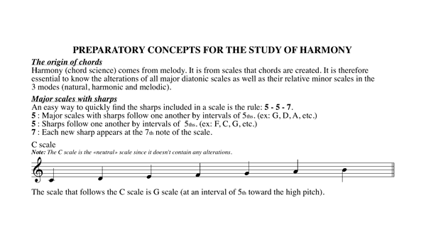 Preparatory concepts for the study of harmony