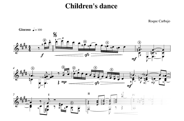 Children's dance guitarra sola partitura