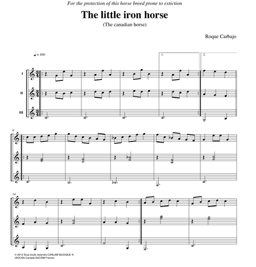Little iron horse 3 guitars score
