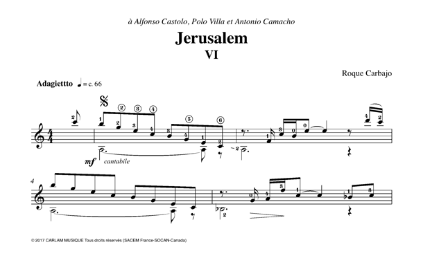 Jerusalem guitarra sola partitura
