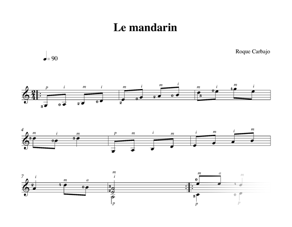 Le mandarin solo guitar score