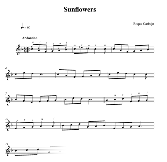 Sunflowers guitarra sola partitura
