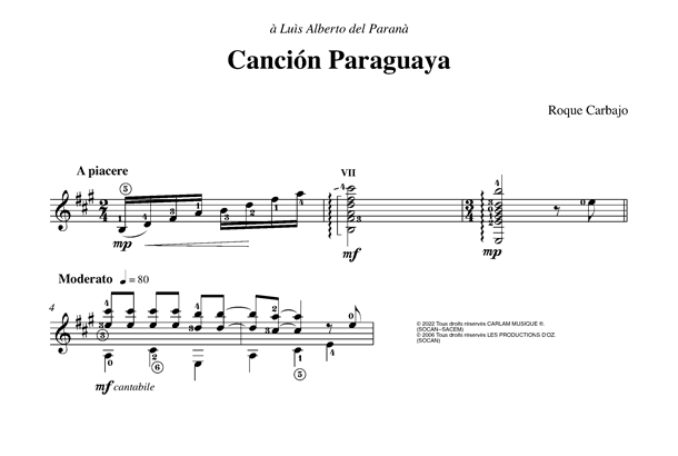 cancion paraguaya score