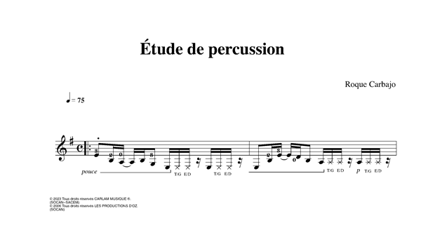 Étude de percussion - partition
