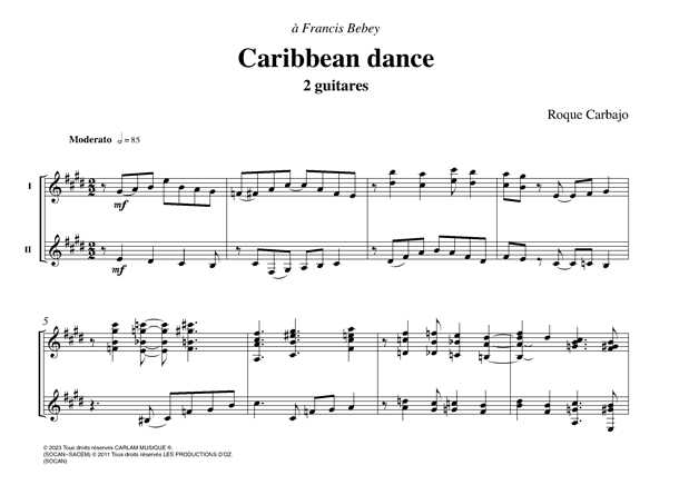 Caribbean dance parttitura